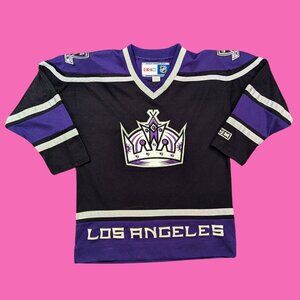 Vintage CCM Los Angeles Kings Crown Jersey Black Size L-XL for kids